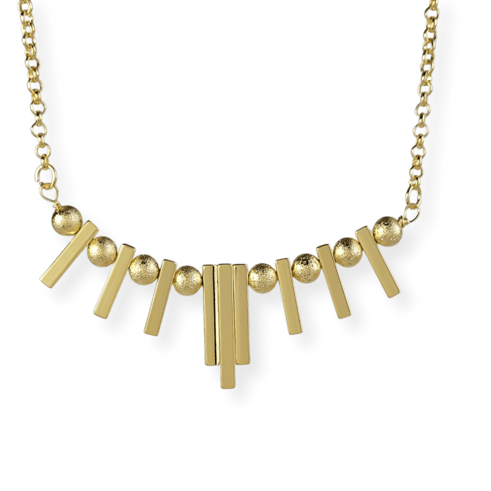 Colar traços e esferas banho ouro 18k coleção geometria