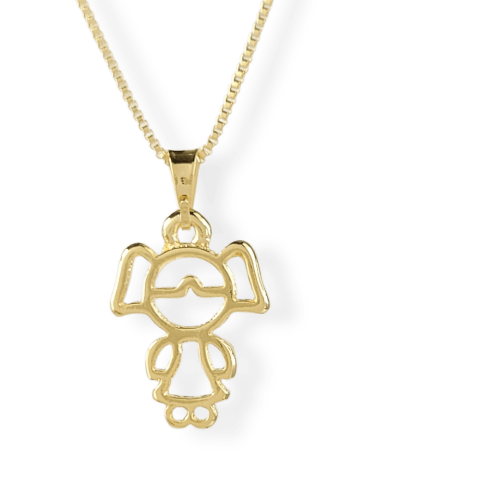 Colar pingente menina banho ouro 18k