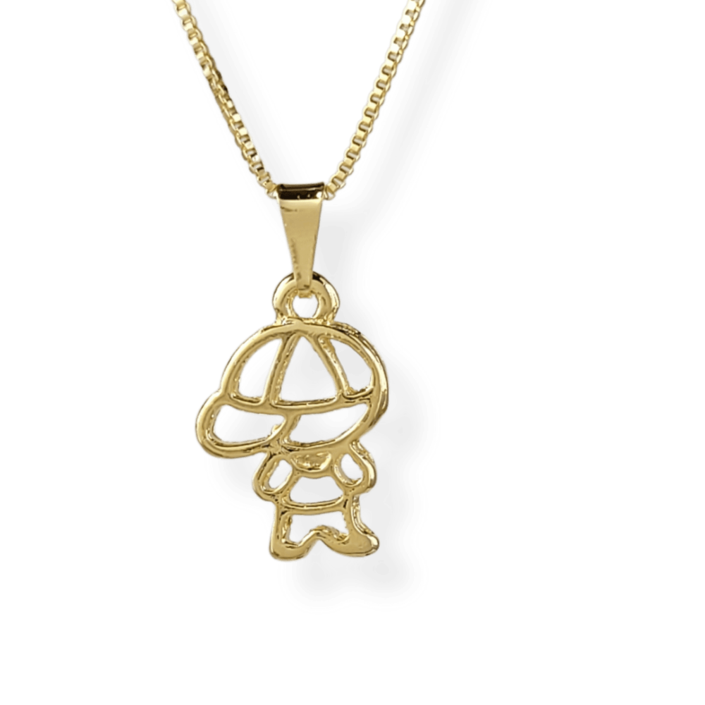 Colar pingente menino banho ouro 18k