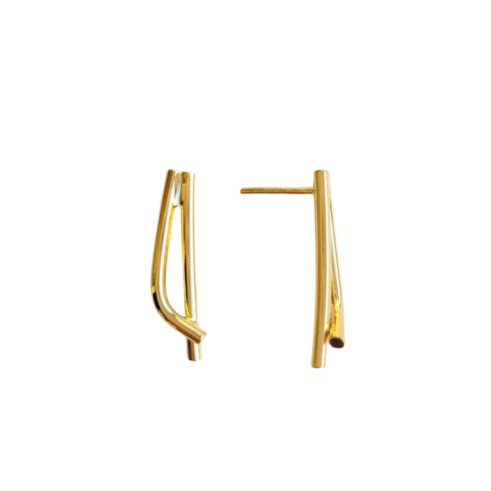 Brinco bailarina pequeno 6 prata 950 banho ouro 18k