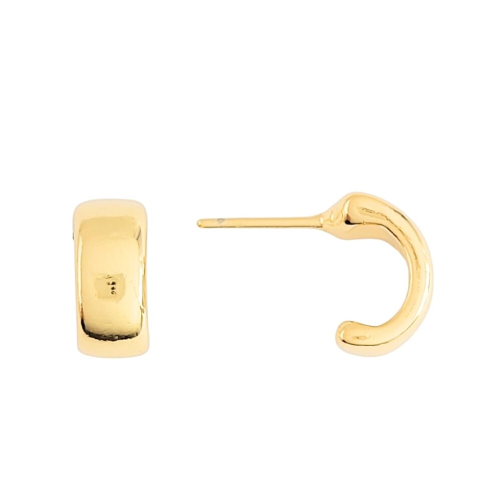 Brinco mini meia argolinha banho ouro 18k