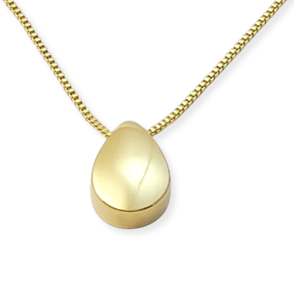 Colar pingente gota metal G banho ouro 18k