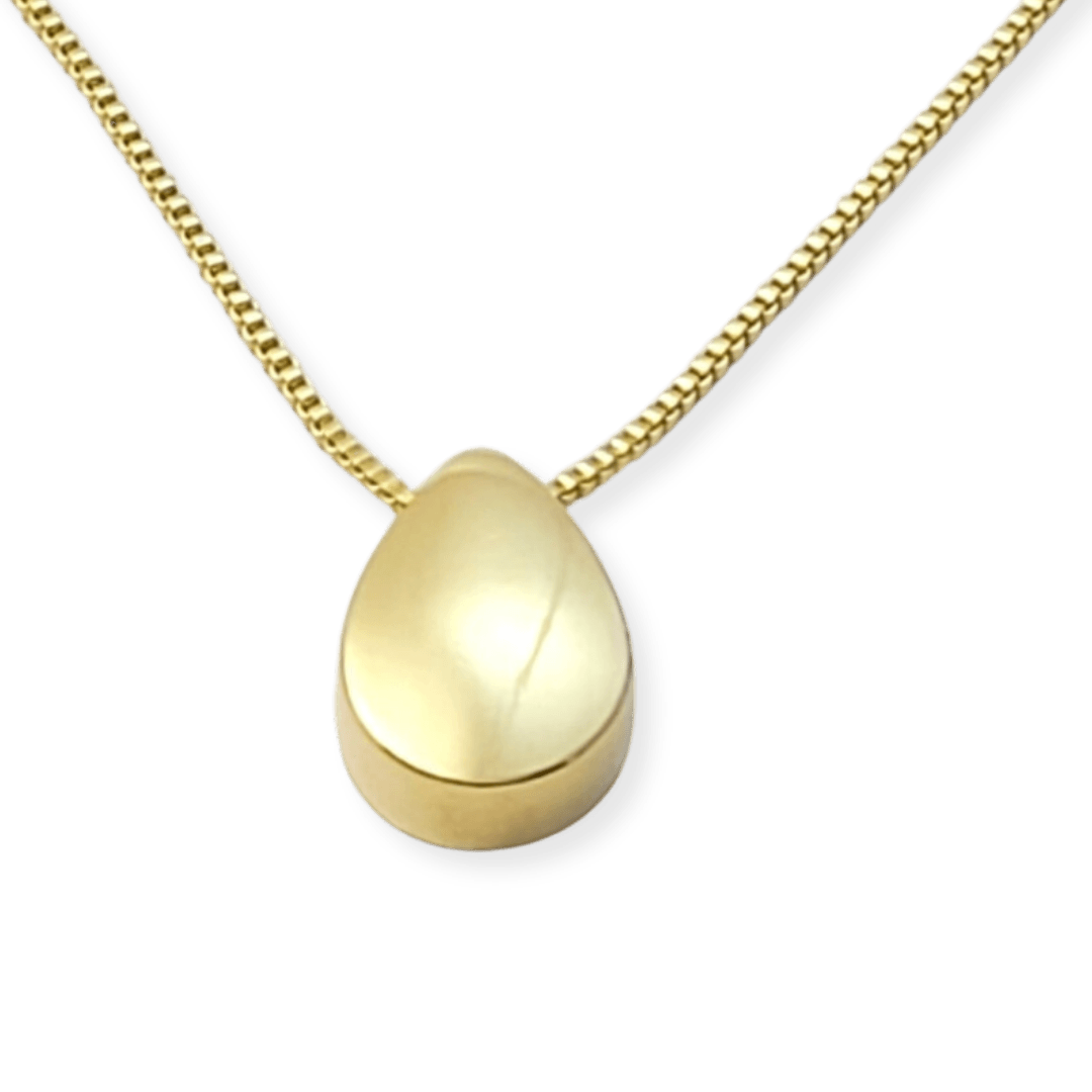 Colar pingente gota metal G banho ouro 18k