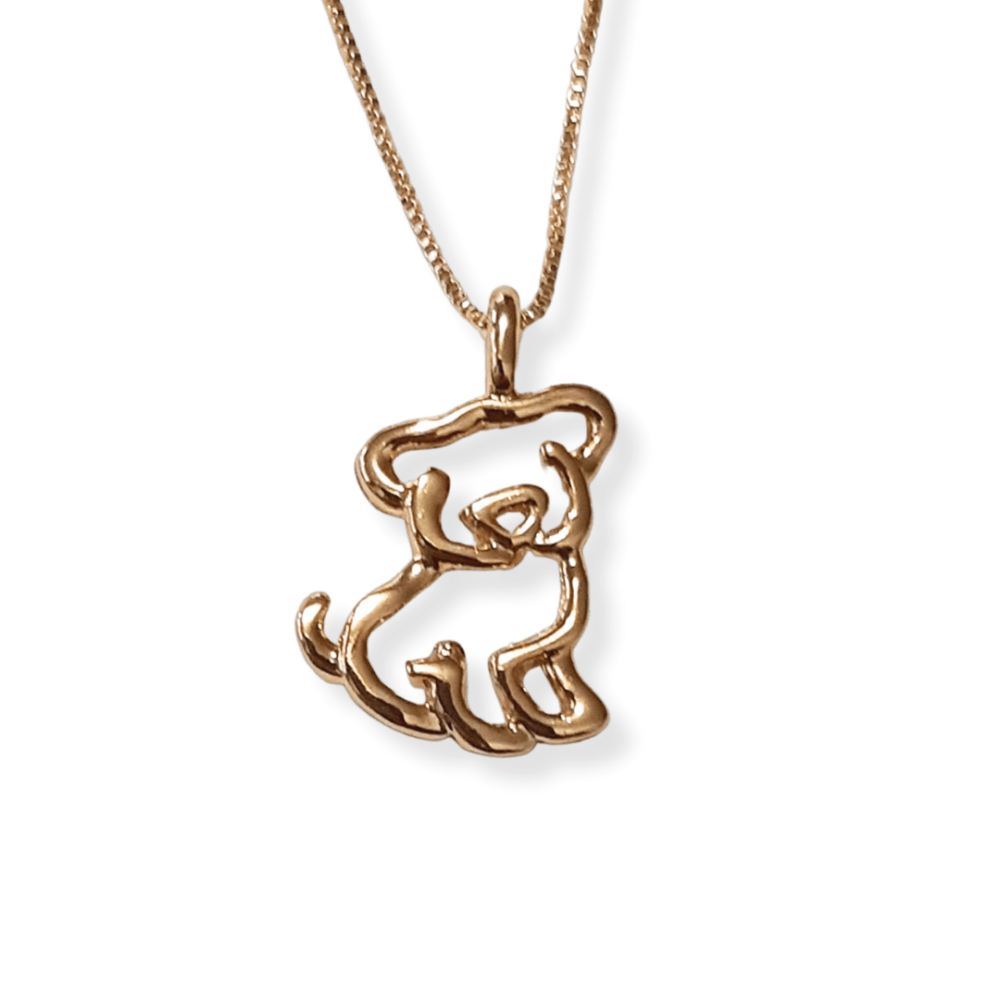 Colar pingente cachorrinho banho ouro 18k