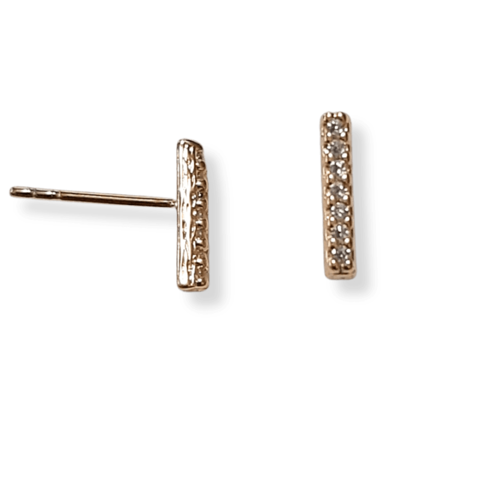 Brinco Tracinho Cravejado Micro Zircônias Cristal Banho Ouro 18k