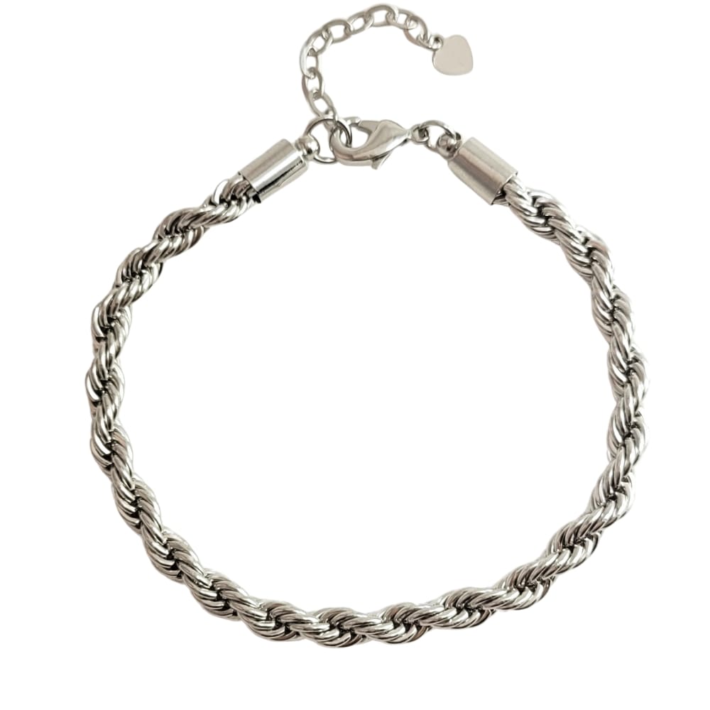 Pulseira cordão baiano banho ródio