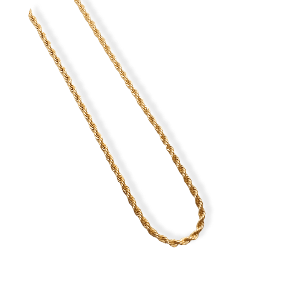 Colar corrente cordão baiano 40 cm banho ouro 18k