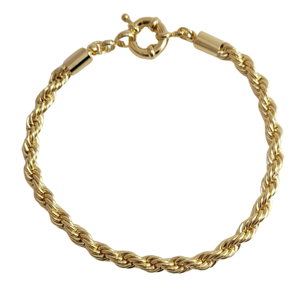 Pulseira cordão baiano banho ouro 18k