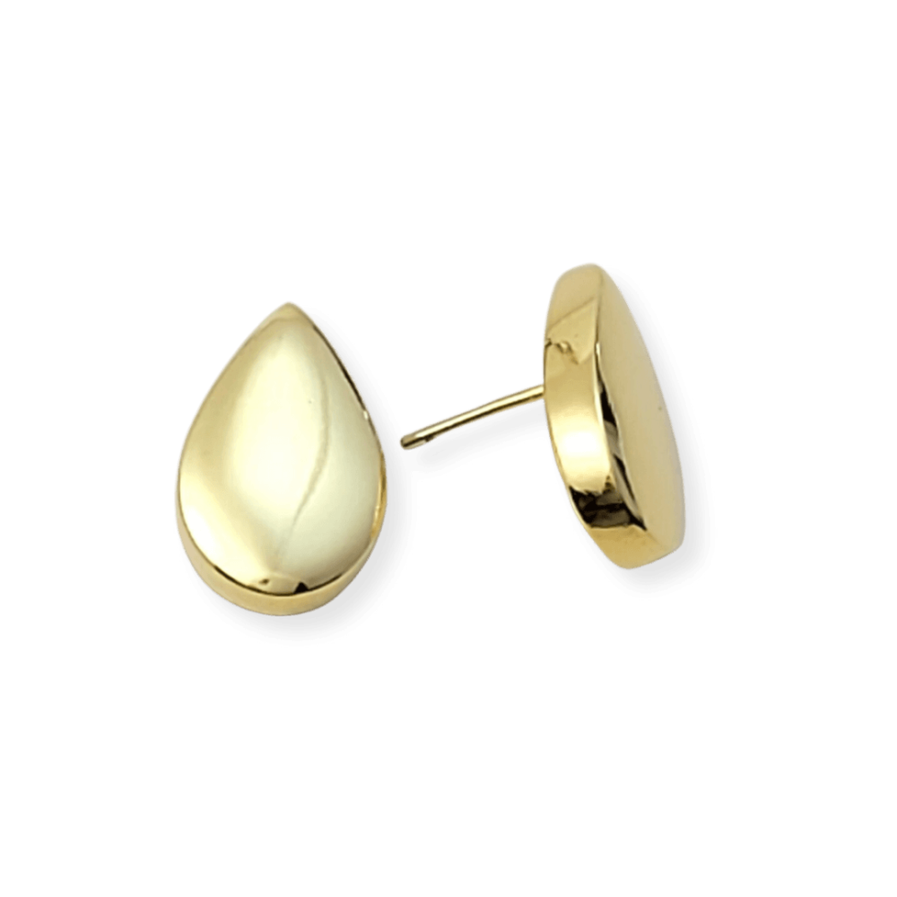 Brinco gota metal G banho ouro 18k