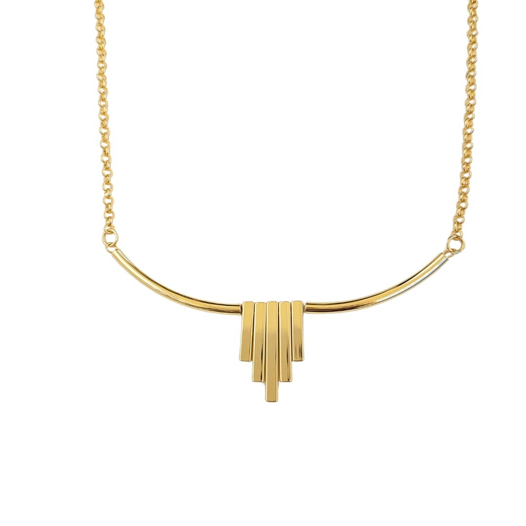 Colar traços e curvas banho ouro 18k coleção geometria