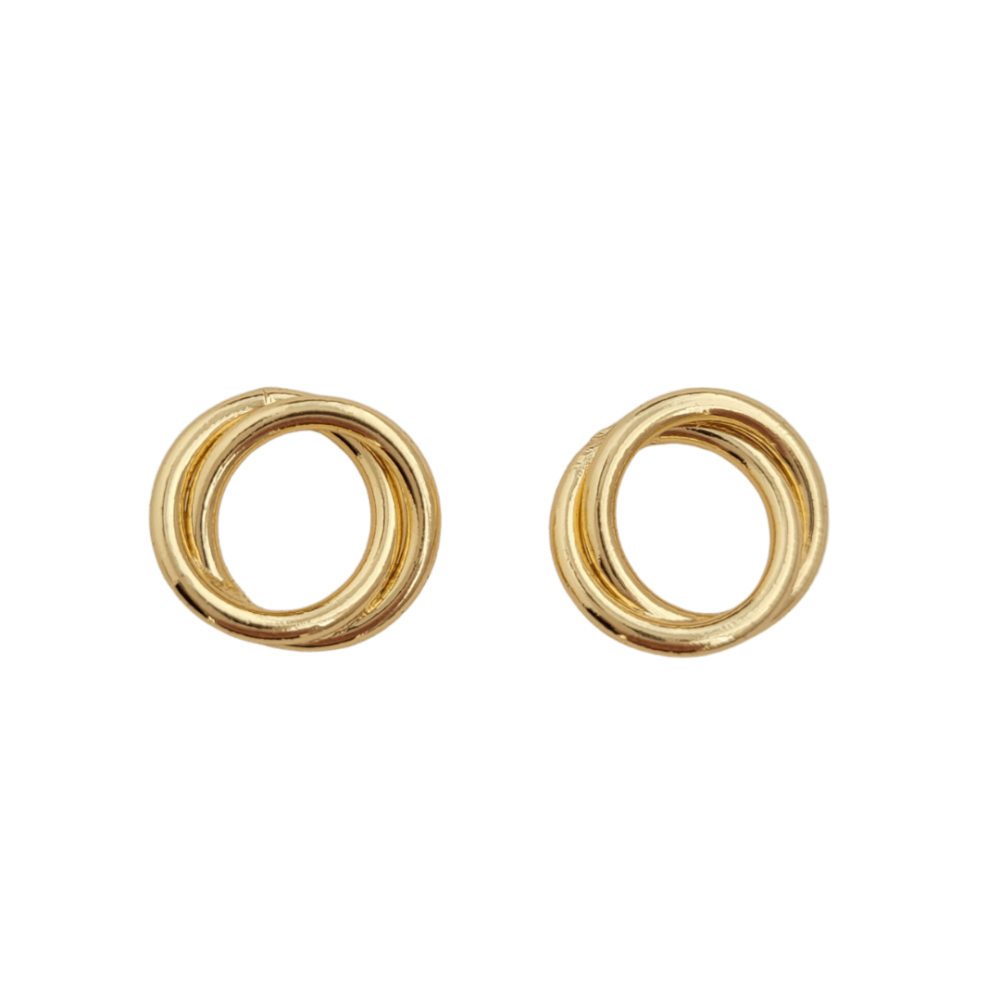 Brinco Argola Dupla Frontal Banho Ouro 18k