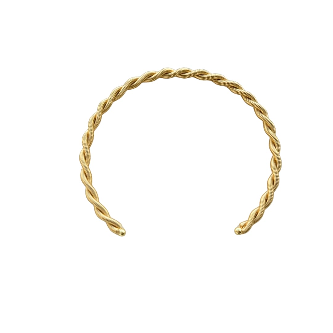 Pulseira bracelete corda de violão torcida banho ouro 18k