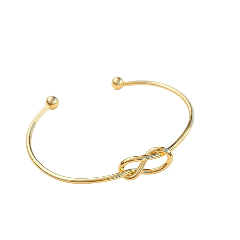 Pulseira bracelete nó banho ouro 18k