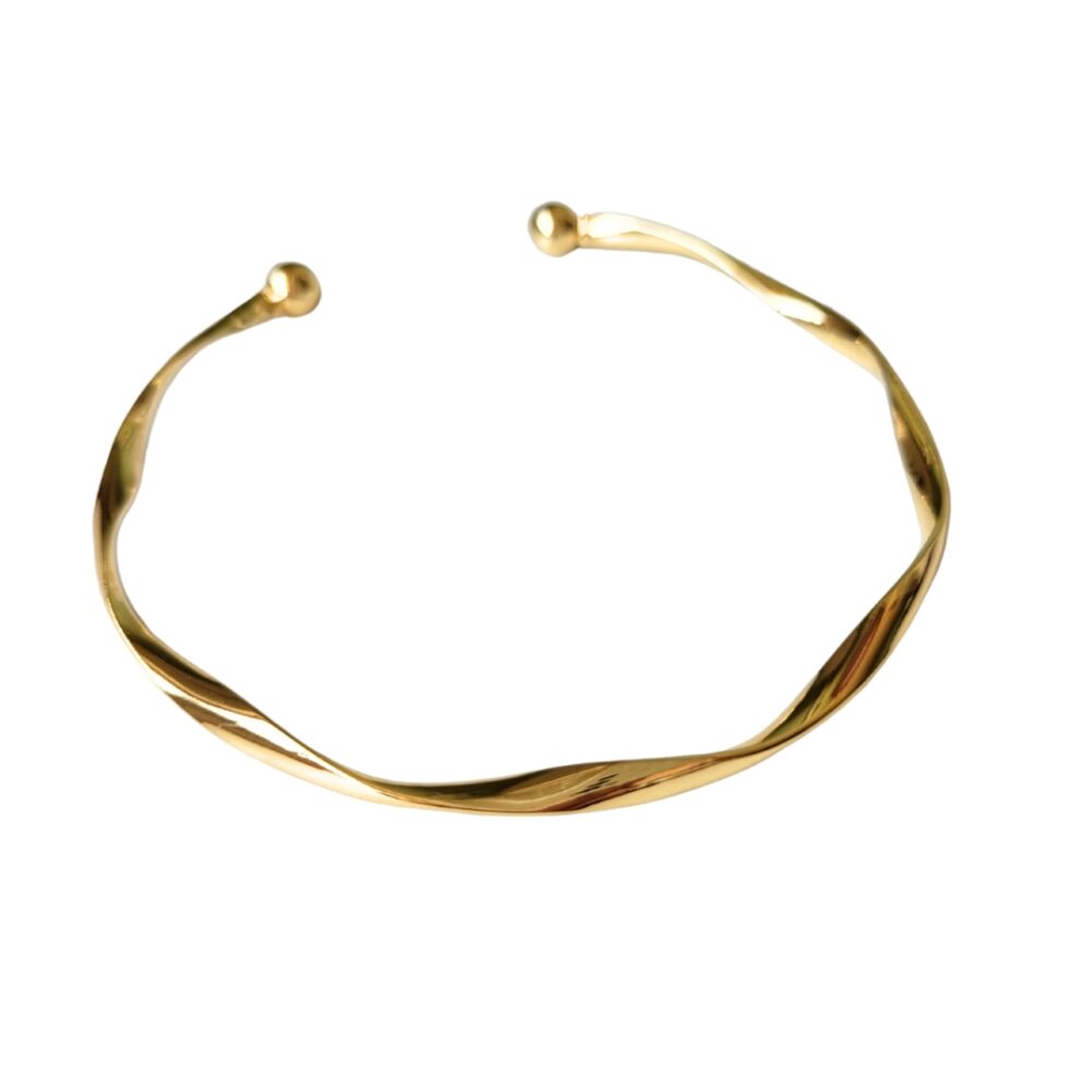 Pulseira bracelete amassados banho ouro 18k